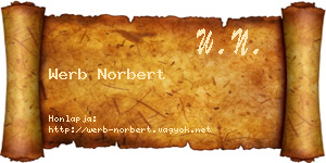 Werb Norbert névjegykártya